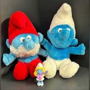 Vintage Smurf Plushs & Smurfette PVC Figurine